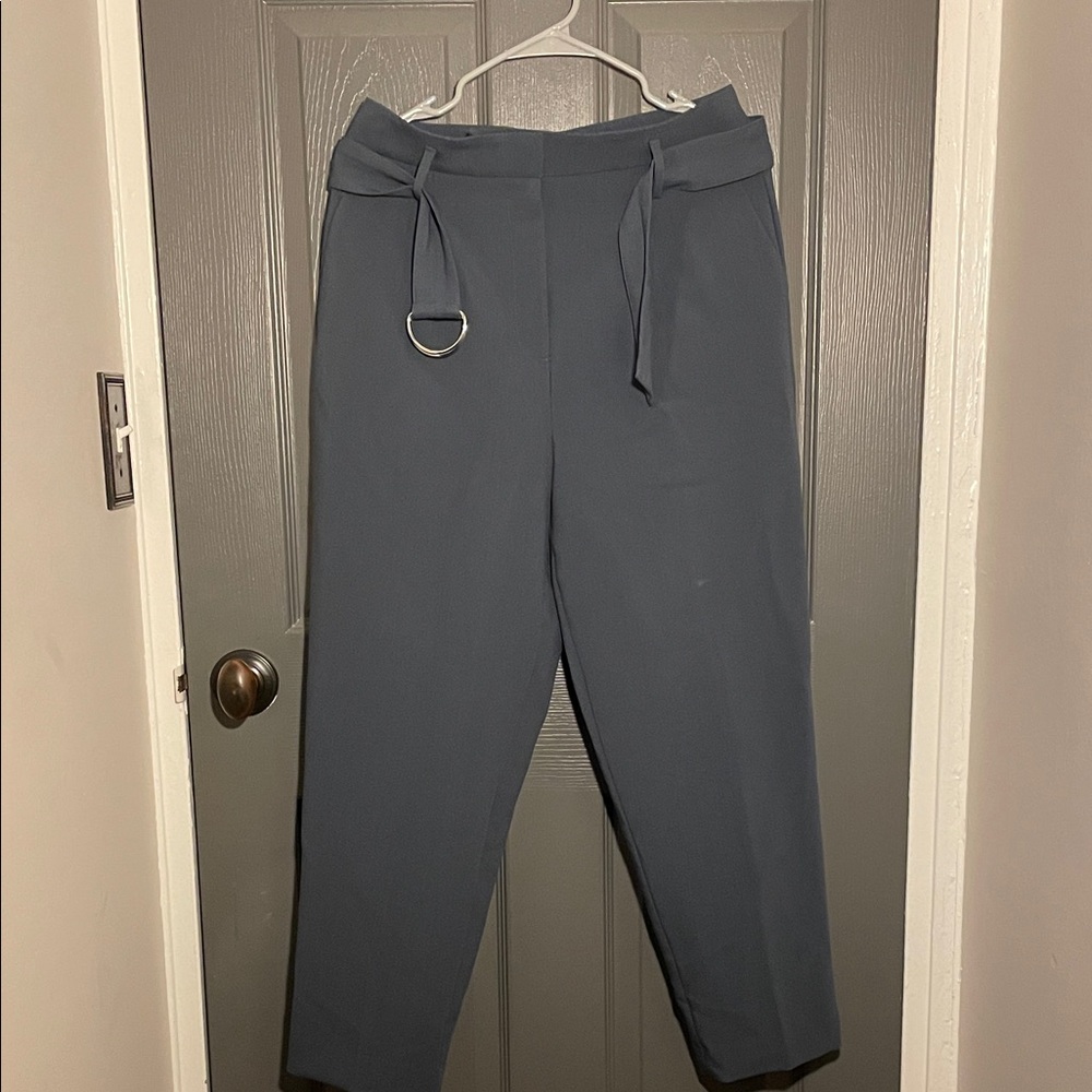 NWOT Ann Taylor Belted Taper Pants in Unique Neutral - sz6 classy & comfortable